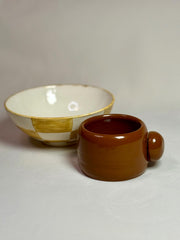 Handmade Ceramic Bowl and Mug Set: Rustic Stoneware Pottery Gift