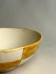 Yellow Checkerboard Ceramic Bowl – 15 cm