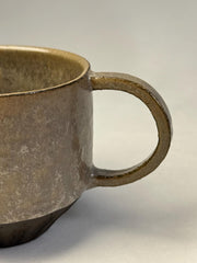 Handmade Stoneware Coffee Mug: Rustic Ceramic Pottery, Eclipse Eye Design