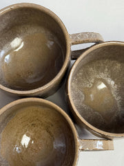 Handmade Stoneware Coffee Mug: Rustic Ceramic Pottery, Eclipse Eye Design