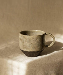 Handmade Stoneware Coffee Mug: Rustic Ceramic Pottery, Eclipse Eye Design