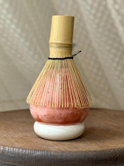 Handmade Pink Matcha Set – Ceramic Chawan Bowl & Whisk Holder | Japanese Tea Ceremony Pottery