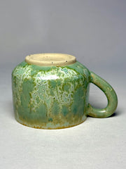 Handmade Crystalline Glaze Ceramic Mug: Earthy Green Stoneware Coffee Cup