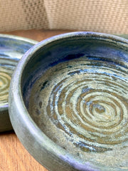 Handmade Ceramic Bowl 11 cm | Ocean Green Stoneware Dish | Tapas Snack Dip Bowl