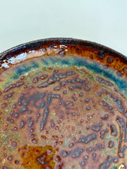 Rustic Handmade Stoneware Dinner Plate – Earthy Brown & Green Glaze