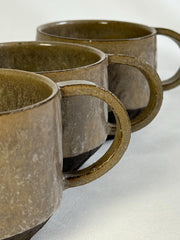 Handmade Stoneware Coffee Mug: Rustic Ceramic Pottery, Eclipse Eye Design