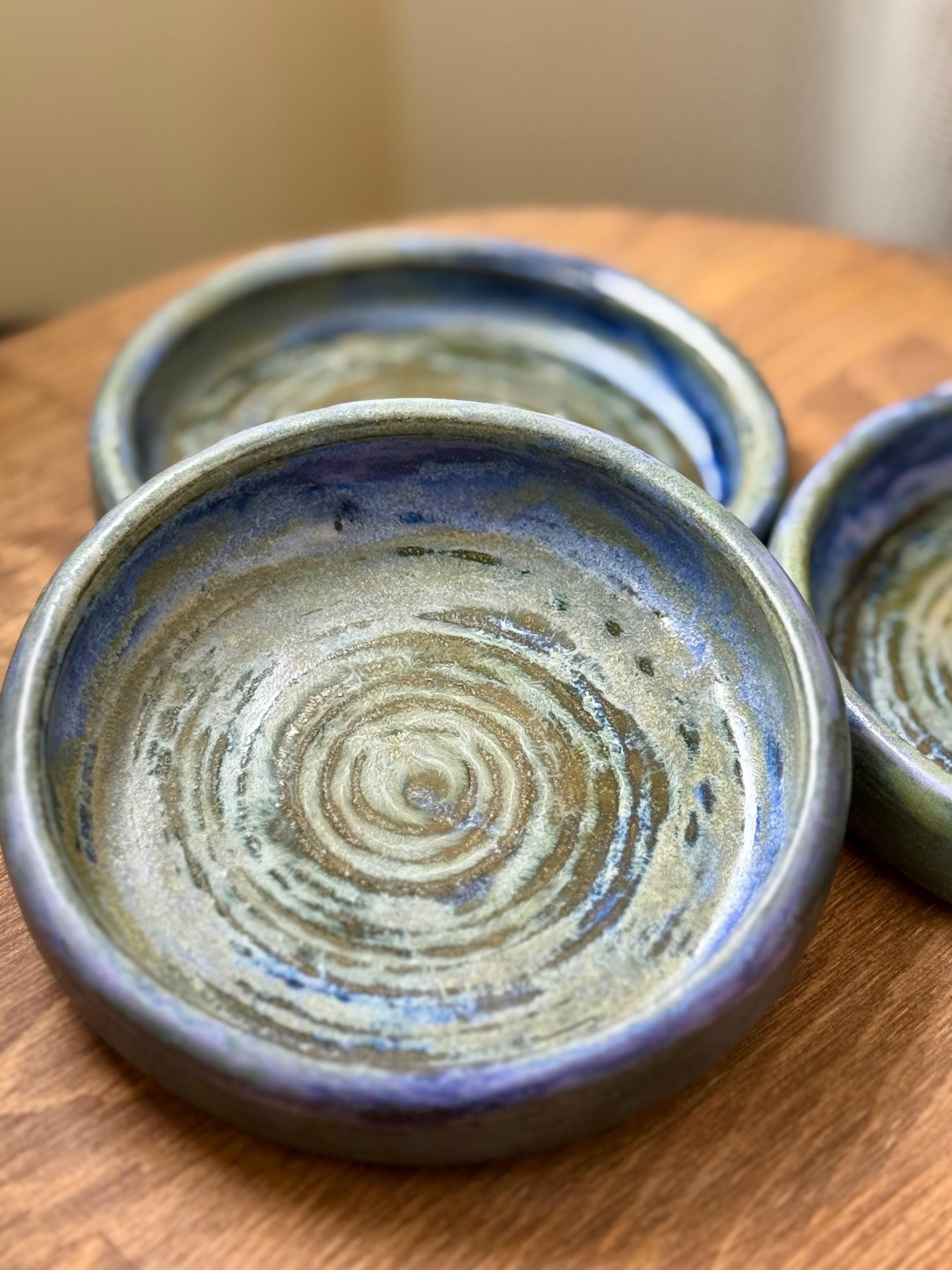 Handmade Ceramic Bowl 11 cm | Ocean Green Stoneware Dish | Tapas Snack Dip Bowl