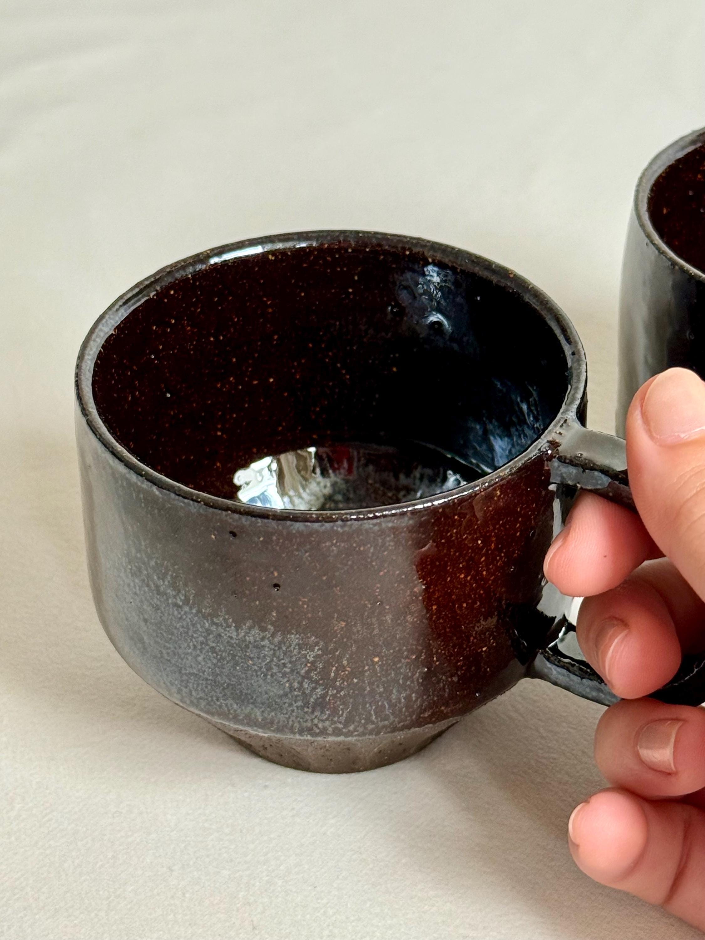 Handmade Stoneware Coffee Mug: Rustic Ceramic Pottery, Artisan Tea Cup
