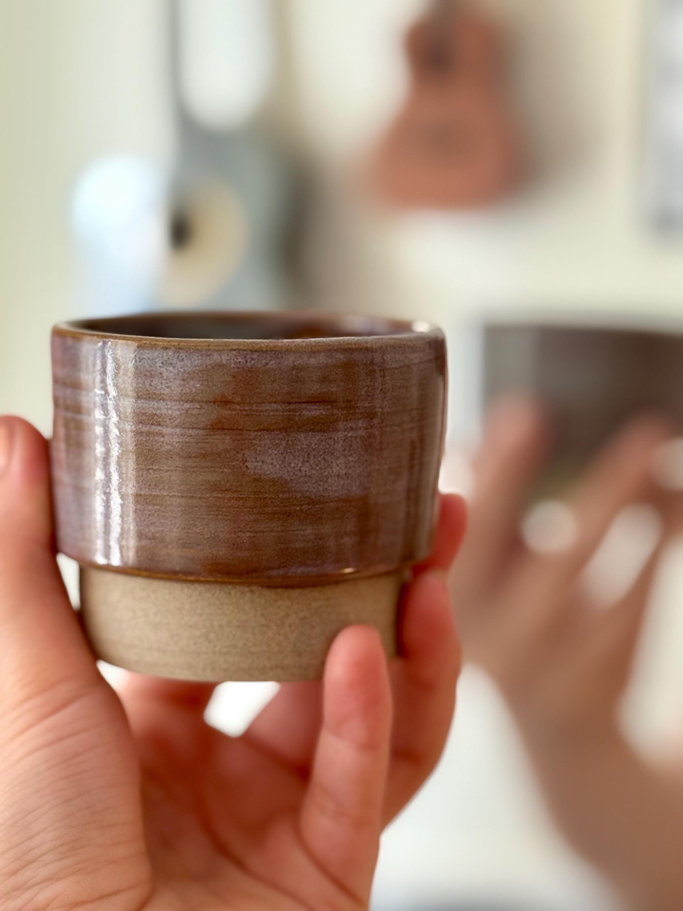 Handmade Lavender Stoneware Espresso Cup: Minimalist Ceramic Pottery
