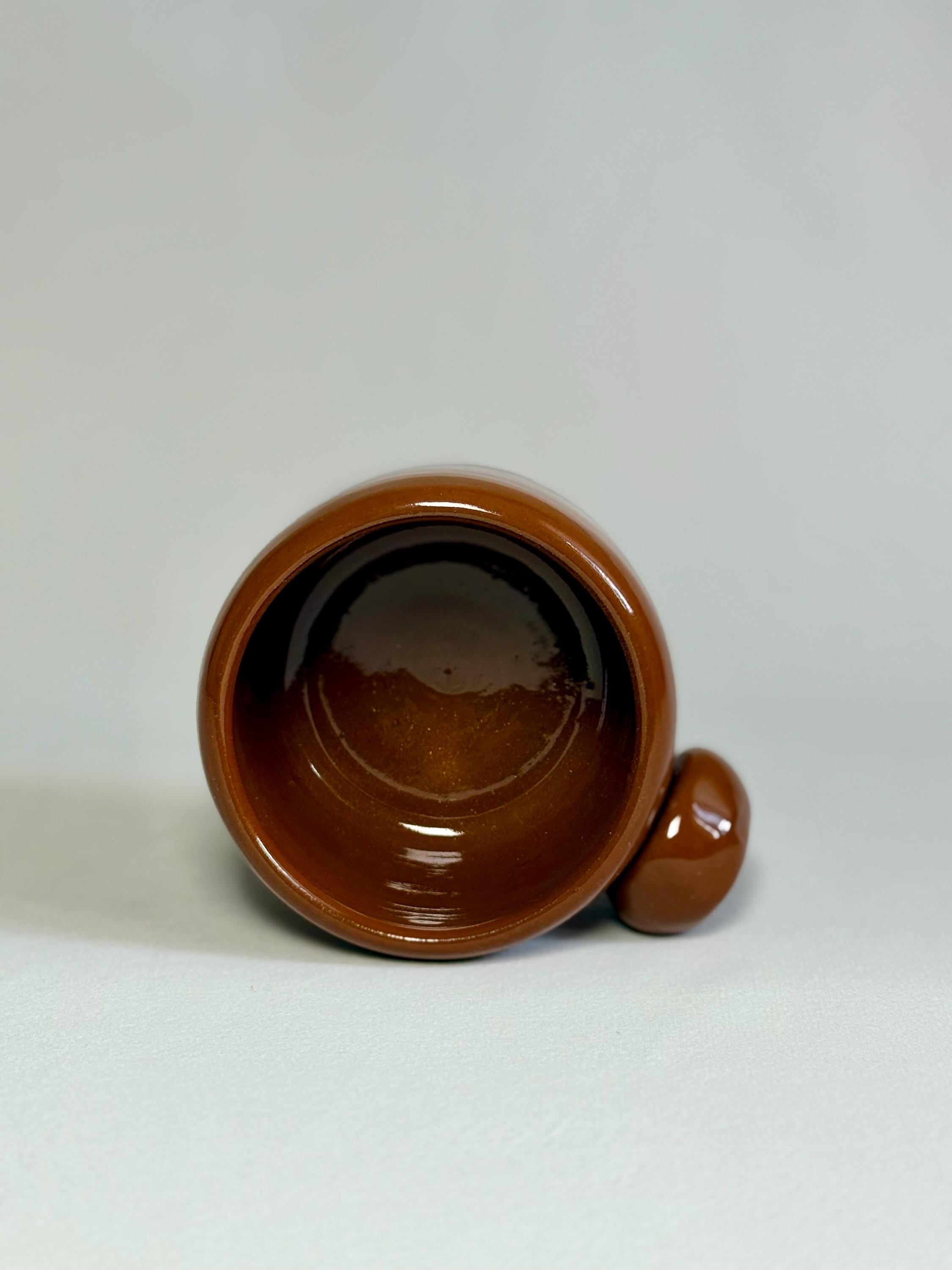 Handmade Terracotta Red Ceramic Mug: Rustic Stoneware Coffee Cup