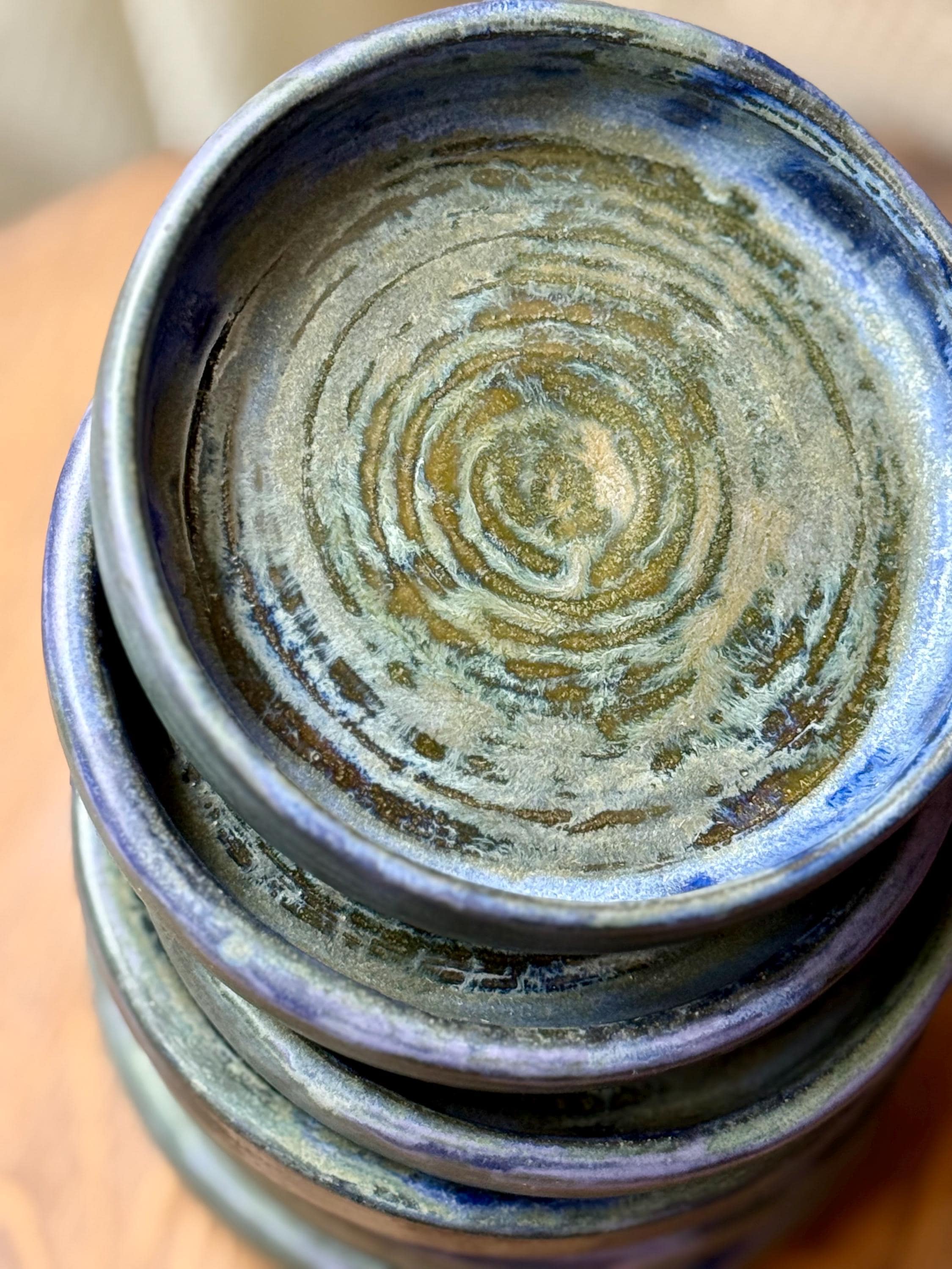 Handmade Ceramic Bowl 11 cm | Ocean Green Stoneware Dish | Tapas Snack Dip Bowl