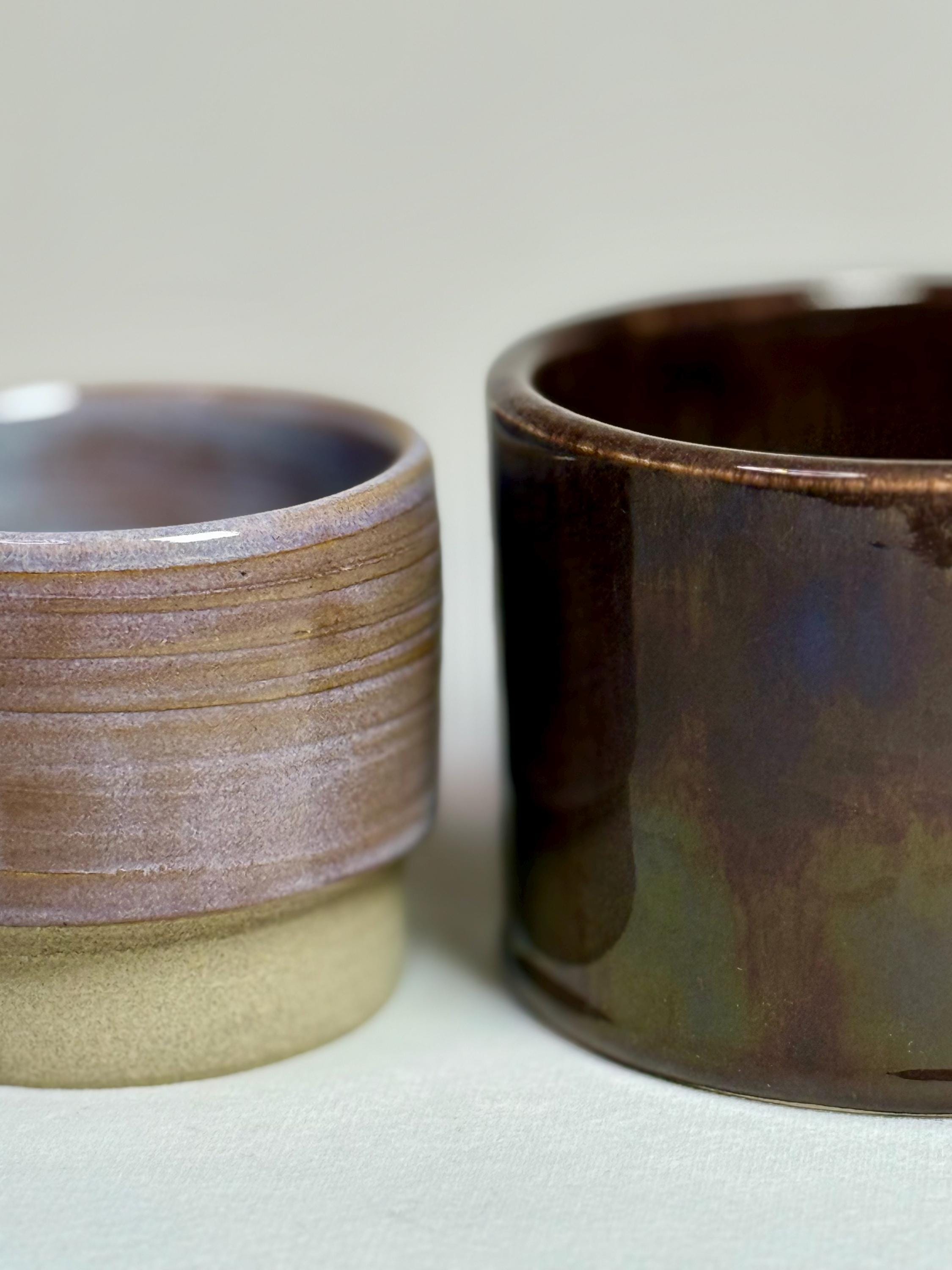 Handmade Stoneware Coffee Mug Set – Morning Mist & Willow Pair