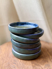 Handmade Ceramic Bowl 11 cm | Ocean Green Stoneware Dish | Tapas Snack Dip Bowl