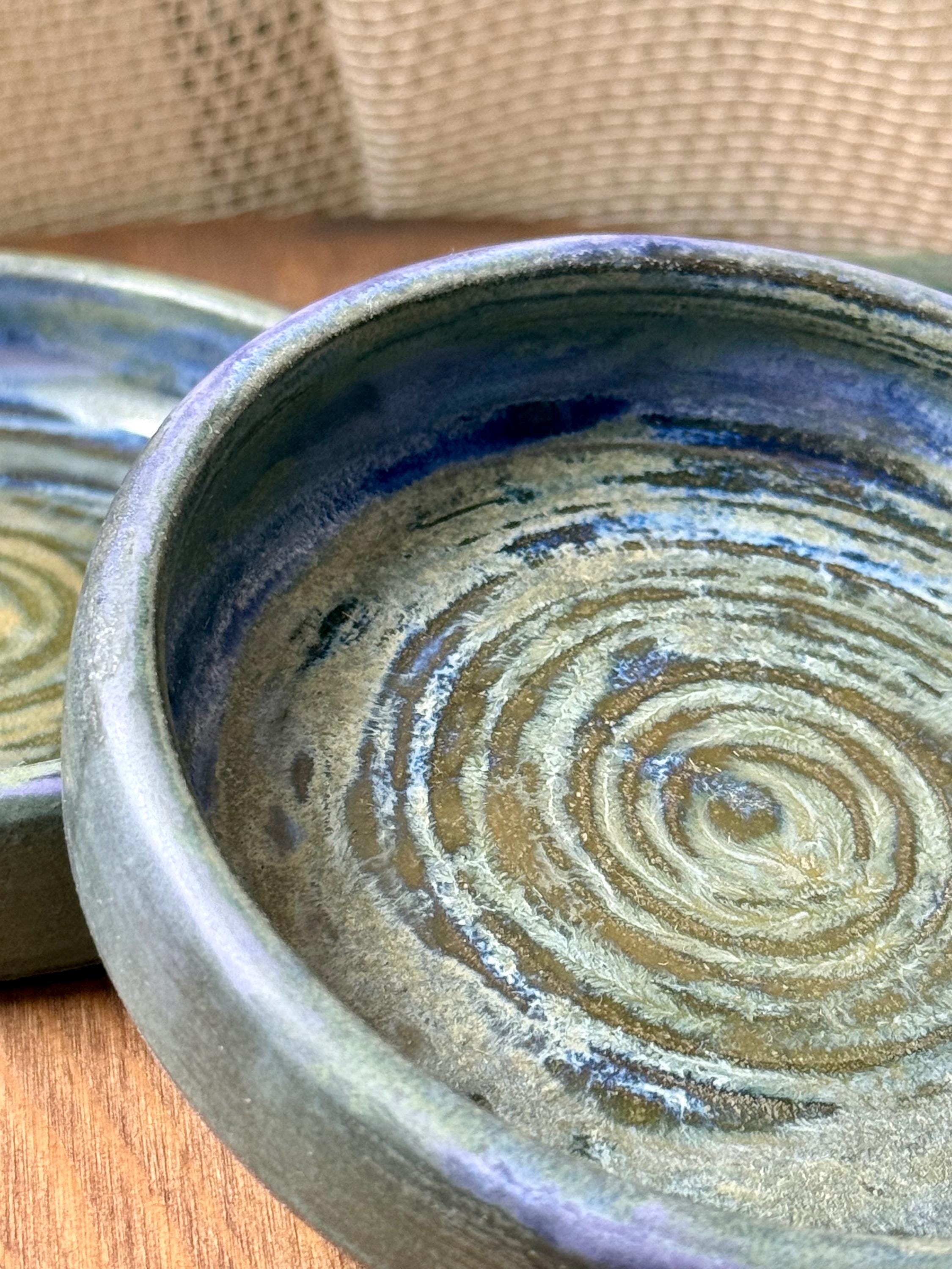 Handmade Ceramic Bowl 11 cm | Ocean Green Stoneware Dish | Tapas Snack Dip Bowl