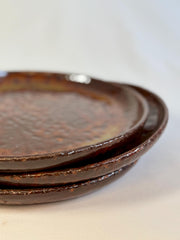 Rustic Handmade Stoneware Dinner Plate – Earthy Brown & Green Glaze