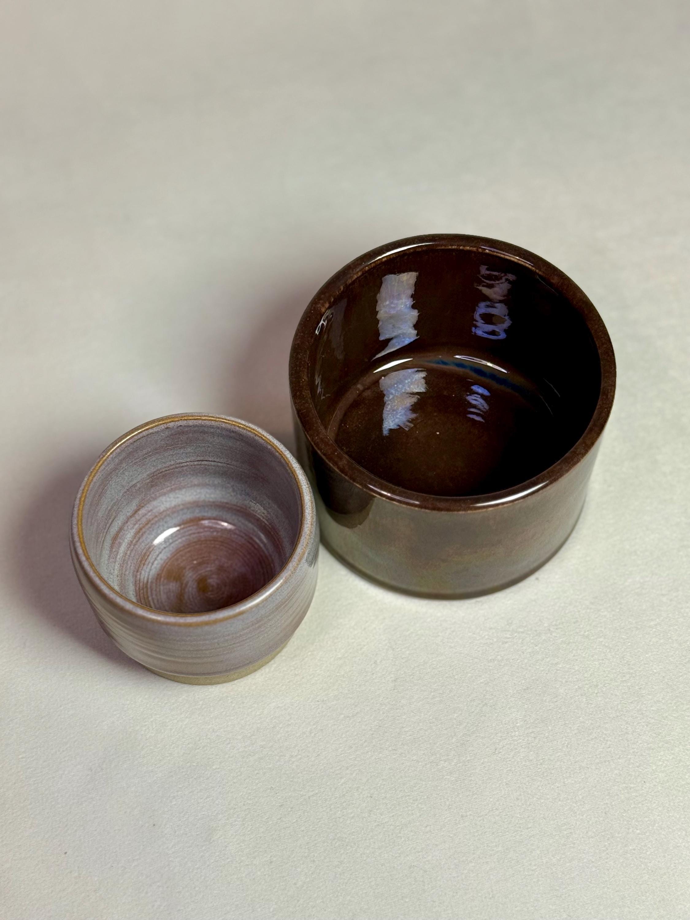 Handmade Stoneware Coffee Mug Set – Morning Mist & Willow Pair